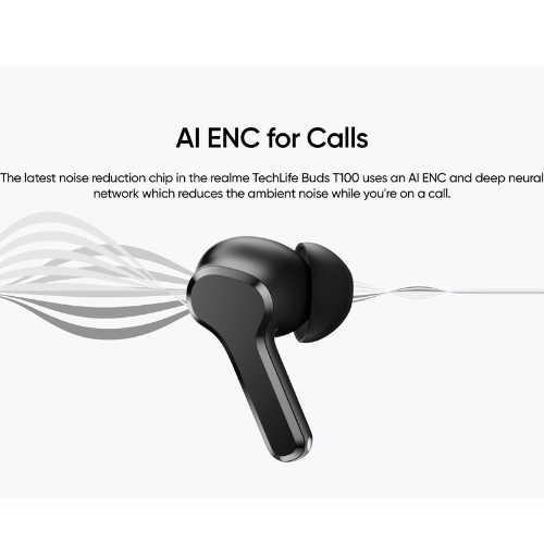 Realme techlife buds t10 black ai enc for calls